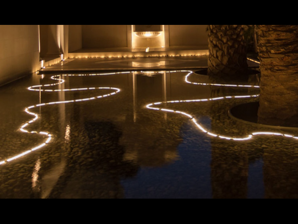 neon underwater in the pool